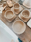 Fertige Stücke aus dem Drehscheiben Töpferkurs bei Happy Time Pottery in Potsdam